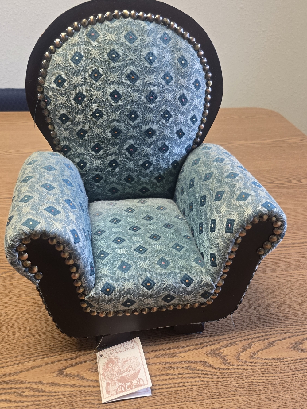 Upholstered Accent Chair - Blue Patterned Home Accent Crowne Doll